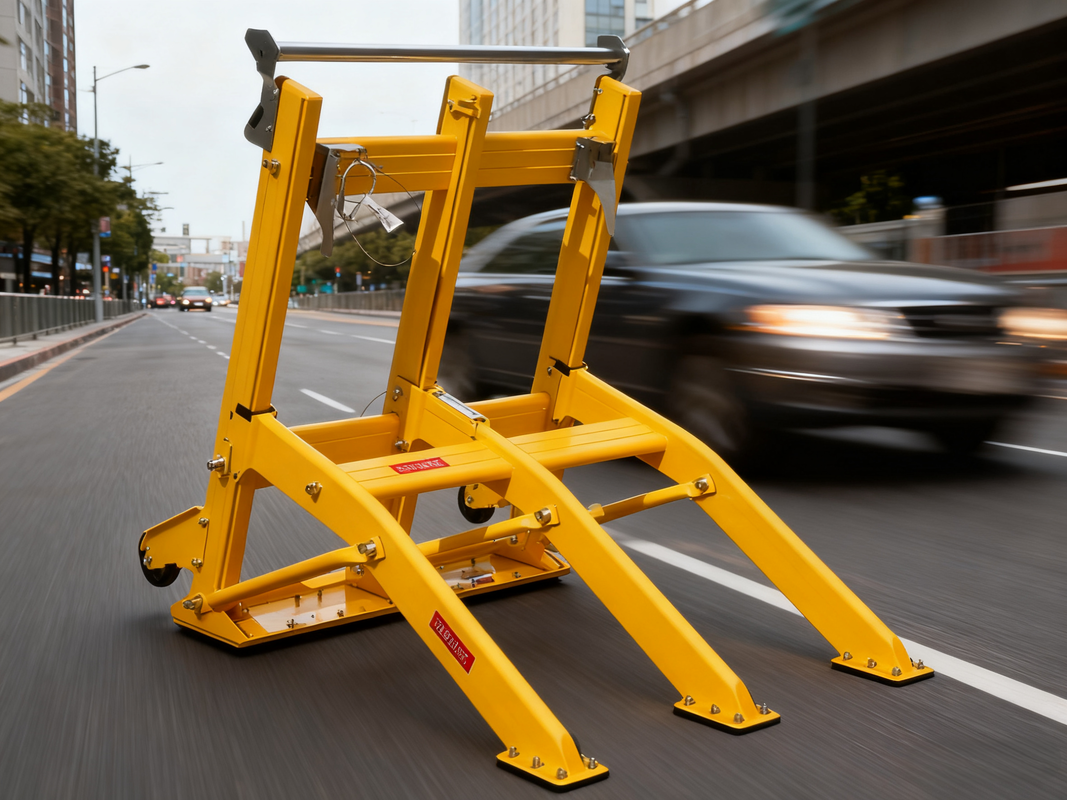 Mobile Vehicle Barrier portable vehicle barrier system ideal for temporary traffic redirection and site access management